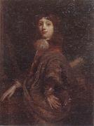 unknow artist Portrait of a young boy three-quarter length,wearing a  red jacket and an ochre mantle France oil painting artist